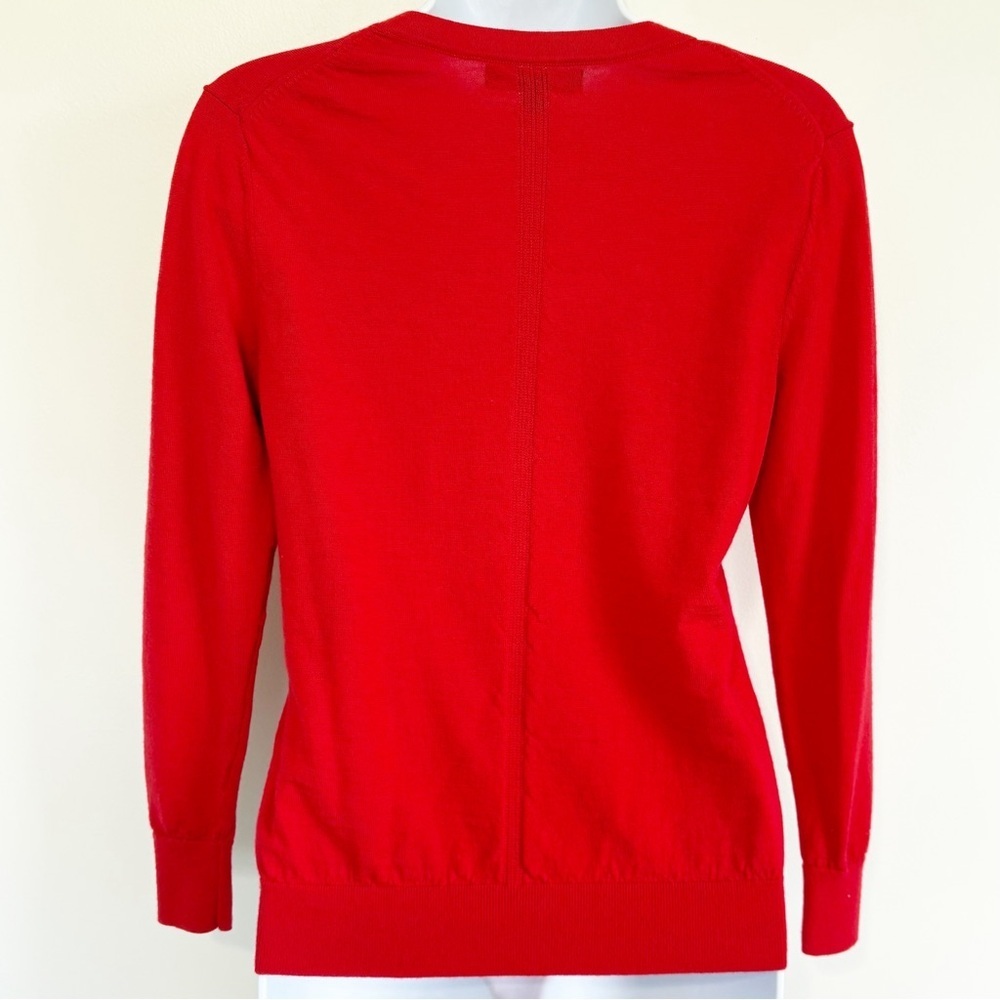 BANANA REPUBLIC 100% Extra Fine Merino Wool V-Neck Sweater Red XS - Picture 2 of 7